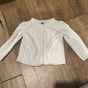 2T toddler Janie & Jack Kids White button front Cardigan sweater
